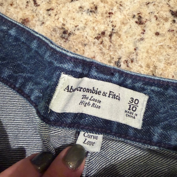 Abercrombie Curve Love Classic Blue Tailored Denim Pant - Picture 3 of 7